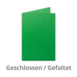 75x Falt-Karten DIN A6 in Grün - 10,5 x 14,8 cm - Blanko - Doppel-Karten - 240 g/m²
