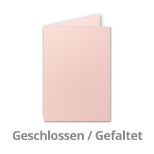 150x Falt-Karten DIN A6 in Rosa - 10,5 x 14,8 cm - Blanko - Doppel-Karten - 220 g/m²