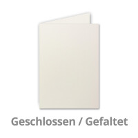 150x Falt-Karten DIN A6 in Naturweiß (Creme Weiß) - 10,5 x 14,8 cm - Blanko - Doppel-Karten - 250 g/m²