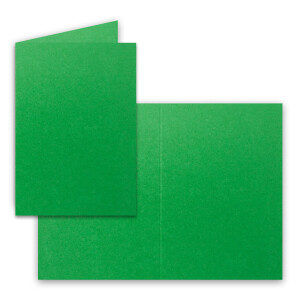 150x Falt-Karten DIN A6 in Grün - 10,5 x 14,8 cm - Blanko - Doppel-Karten - 240 g/m²