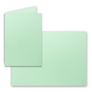 150x Falt-Karten DIN A6 in Mintgrün - 10,5 x 14,8 cm - Blanko - Doppel-Karten - 240 g/m²