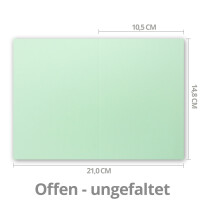 150x Falt-Karten DIN A6 in Mintgrün - 10,5 x 14,8 cm - Blanko - Doppel-Karten - 240 g/m²