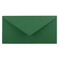 25 Brief-Umschläge Dunkel-Grün DIN Lang - 110 x 220 mm (11 x 22 cm) - Nassklebung ohne Fenster - Ideal für Einladungs-Karten - Serie FarbenFroh