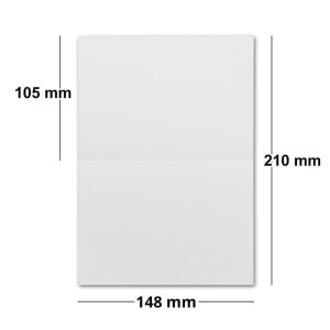 Doppelkarten DIN A6 inklusive Briefumschläge DIN C6 - 100er-Set - Blanko Einladungskarten/Faltkarten in Weiß zum Selbstgestalten