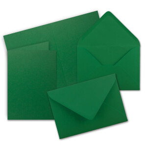 10x DIN B6 Faltkarten Set mit Umschlägen - Dunkelgrün (Grün) - 115 x 170 mm - ideal für Einladungskarten, Hochzeit, Taufe, Kommunion, Konfirmation - Marke: FarbenFroh