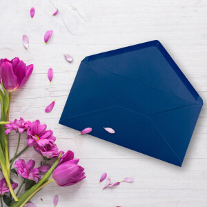 250 Brief-Umschläge Dunkel-Blau / Nachtblau DIN Lang - 110 x 220 mm (11 x 22 cm) - Nassklebung ohne Fenster - Ideal für Einladungs-Karten - Serie FarbenFroh