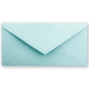 150 Brief-Umschläge Hell-Blau DIN Lang - 110 x 220 mm (11 x 22 cm) - Nassklebung ohne Fenster - Ideal für Einladungs-Karten - Serie FarbenFroh