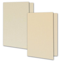Perlmutt-Karten inklusive Briefumschläge - 75er-Set - Blanko Pastellfarben Einladungskarten aus 2 verschiedenen Cremetönen