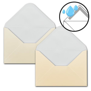 Perlmutt-Karten inklusive Briefumschläge - 100er-Set - Blanko Pastellfarben Einladungskarten aus 2 verschiedenen Cremetönen