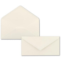 25x Faltkartenset inklusive Briefumschläge in DIN Lang 11 x 22 cm in Creme - blanko Einladungskarten - Klappkarten zum Selbstegestalten & Kreieren