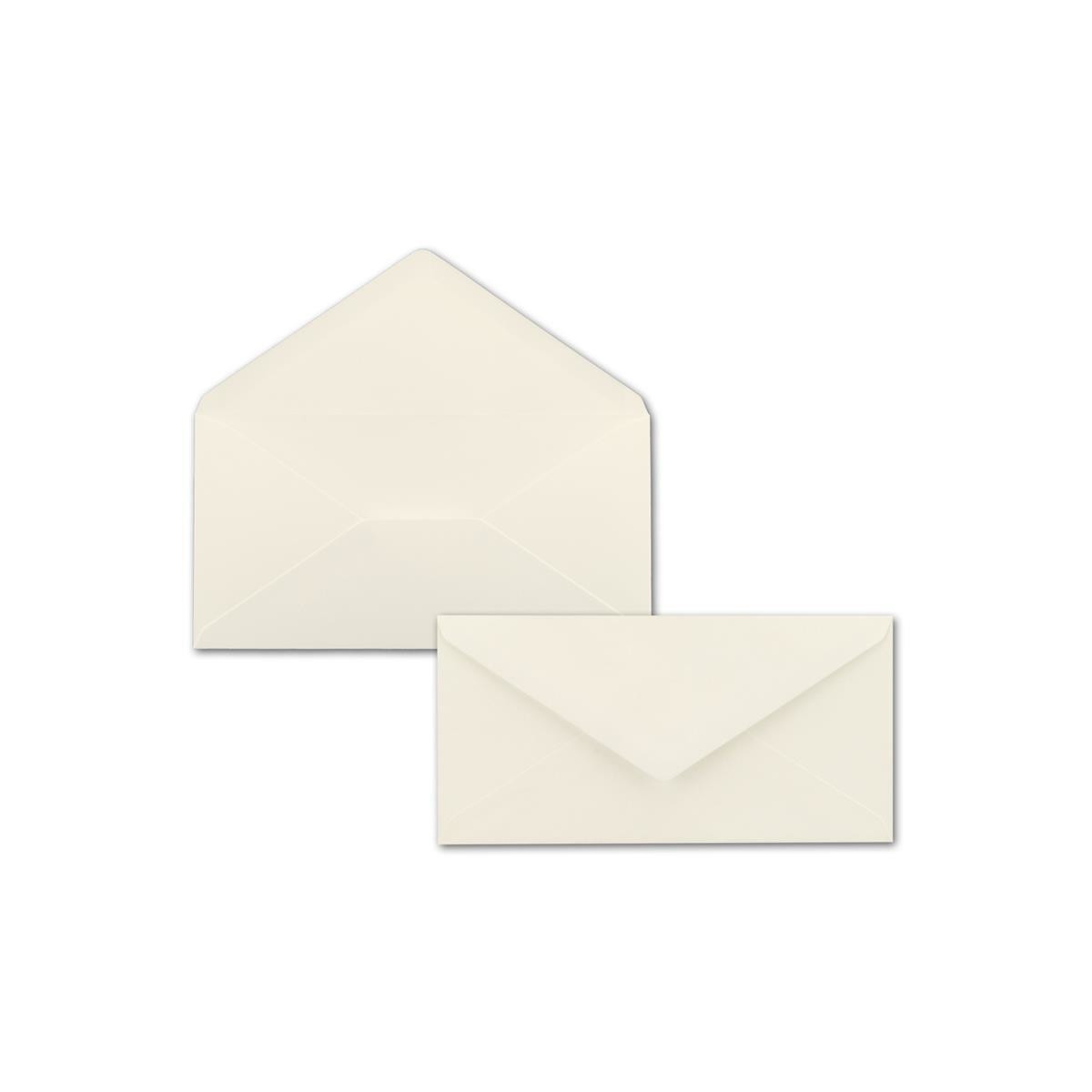 100er-Set Karten Set inklusive Briefumschläge Faltkarten/Klappkarten Gustav NEUSER C-Line Blanko Einladungskarten in Creme-Weiß bedruckbare Post-Karten in DIN Lang 