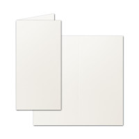 100x Faltkartenset inklusive Briefumschläge in DIN Lang 11 x 22 cm in Creme - blanko Einladungskarten - Klappkarten zum Selbstegestalten & Kreieren