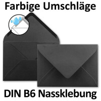 25x DIN B6 Faltkarten-Set - Schwarz - 115 x 170 mm - 11,5 x 17 cm - Doppelkarten mit Umschlägen und Einleger-Papier - FarbenFroh by GUSTAV NEUSER