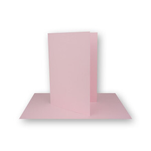 10x DIN B6 Faltkarten-Set - Rosa - 115 x 170 mm - 11,5 x 17 cm - Doppelkarten mit Umschlägen und Einleger-Papier - FarbenFroh by GUSTAV NEUSER