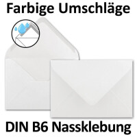 100x DIN B6 Faltkarten-Set - Hochweiß - 115 x 170 mm - 11,5 x 17 cm - Doppelkarten mit Umschlägen und Einleger-Papier - FarbenFroh by GUSTAV NEUSER