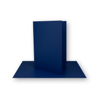 200x DIN B6 Faltkarten-Set - nachtblau - 115 x 170 mm - 11,5 x 17 cm - Doppelkarten mit Umschlägen und Einleger-Papier - FarbenFroh by GUSTAV NEUSER
