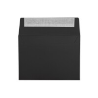 150x Briefumschläge Schwarz DIN C6 Format 11,4 x 16,2 cm - Haftklebung - Kuverts ohne Fenster - Weihnachten, Grußkarten & Einladungen - Für A6 & A4 Papier