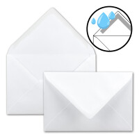 Briefumschläge in Weiss - 150 Stück - Kuverts in DIN B6 Format 125 x 185 mm - 120 Gramm pro m² - Größer als DIN B6 für besonders dicke Faltkarten - Nassklebung - ideal für Weihnachten und Einladungen