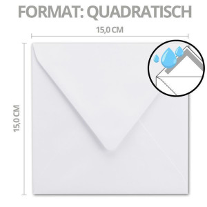 75x quadratische Briefumschläge hochweiß (weiß) - 100 g/m² - 15 x 15 cm - Ideal für Grußkarten und Einladungs-Karten - Marke: NEUSER PAPIER