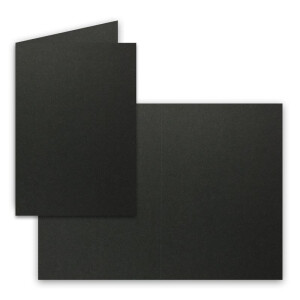 10x DIN B6 Faltkarten Set mit Umschlägen - Schwarz - 115 x 170 mm - ideal für Einladungskarten, Hochzeit, Taufe, Kommunion, Konfirmation - Marke: FarbenFroh