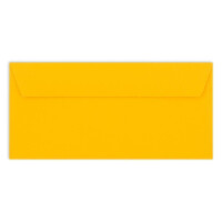 50 Brief-Umschläge DIN Lang - Honiggelb - 110 g/m² - 11 x 22 cm - sehr formstabil - Haftklebung - Qualitätsmarke: FarbenFroh by GUSTAV NEUSER