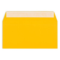 50 Brief-Umschläge DIN Lang - Honiggelb - 110 g/m² - 11 x 22 cm - sehr formstabil - Haftklebung - Qualitätsmarke: FarbenFroh by GUSTAV NEUSER