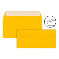 200 Brief-Umschläge DIN Lang - Honiggelb - 110 g/m² - 11 x 22 cm - sehr formstabil - Haftklebung - Qualitätsmarke: FarbenFroh by GUSTAV NEUSER