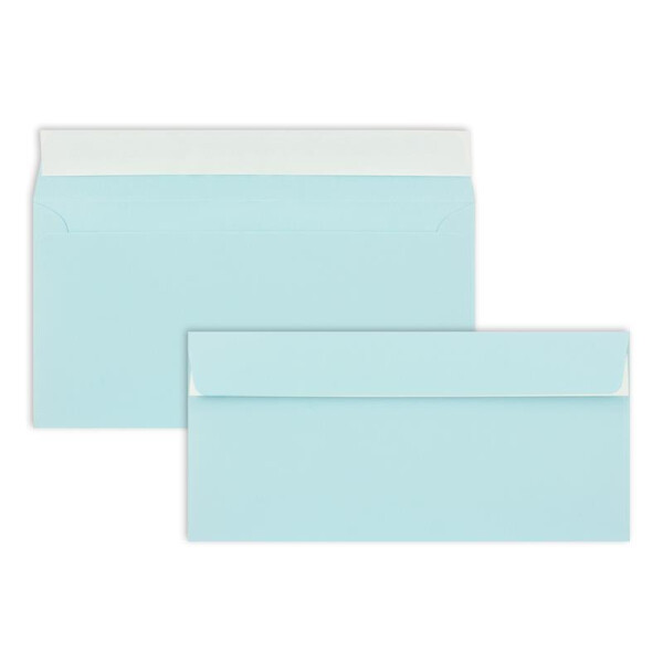 200 Brief-Umschläge DIN Lang - Hellblau - 110 g/m² - 11 x 22 cm - sehr formstabil - Haftklebung - Qualitätsmarke: FarbenFroh by GUSTAV NEUSER