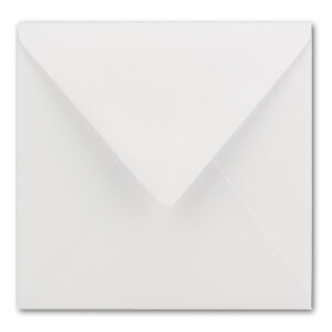 50x Briefumschläge Quadratisch 16 x 16 cm in Hochweiß (Weiß) - Umschläge mit weißem Seidenfutter - Kuverts ohne Fenster & mit Nassklebung - Für Einladungskarten zu Hochzeit und Geburtstag