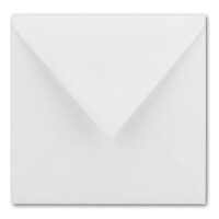 75x Briefumschläge Quadratisch 16 x 16 cm in Hochweiß (Weiß) - Umschläge mit weißem Seidenfutter - Kuverts ohne Fenster & mit Nassklebung - Für Einladungskarten zu Hochzeit und Geburtstag