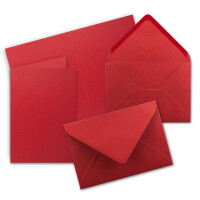 30x Faltkarten Set mit Briefumschlägen DIN A6 / C6 - Rosenrot (Rot) - 14,8 x 10,5 cm (105 x 148) - Doppelkarten Set - Serie FarbenFroh