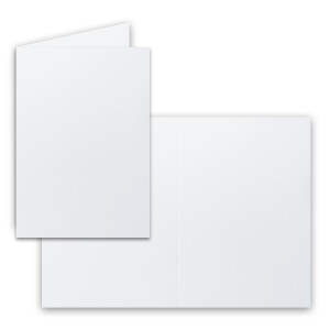 300x Falt-Karten DIN A6 in Kristallweiß (Weiß) - 10,5 x 14,8 cm - Blanko - Doppel-Karten - 220 g/m²