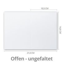 300x Falt-Karten DIN A6 in Kristallweiß (Weiß) - 10,5 x 14,8 cm - Blanko - Doppel-Karten - 220 g/m²