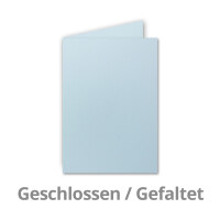 250x Falt-Karten DIN A6 in Hellblau (Blau) - 10,5 x 14,8 cm - Blanko - Doppel-Karten - 220 g/m²