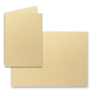 250x Falt-Karten DIN A6 in Karamel - 10,5 x 14,8 cm - Blanko - Doppel-Karten - 240 g/m²