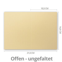 250x Falt-Karten DIN A6 in Karamel - 10,5 x 14,8 cm - Blanko - Doppel-Karten - 240 g/m²
