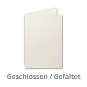 500x Falt-Karten DIN A6 in Naturweiß (Creme Weiß) - 10,5 x 14,8 cm - Blanko - Doppel-Karten - 250 g/m²