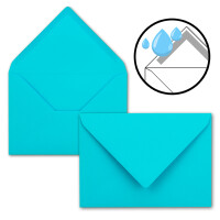 50 Brief-Umschläge - Türkis - DIN C6 - 114 x 162 mm - Kuverts mit Nassklebung ohne Fenster für Gruß-Karten & Einladungen - Serie FarbenFroh
