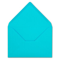 50 Brief-Umschläge - Türkis - DIN C6 - 114 x 162 mm - Kuverts mit Nassklebung ohne Fenster für Gruß-Karten & Einladungen - Serie FarbenFroh