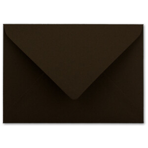 75 Brief-Umschläge - Dunkel-Braun - DIN C6 - 114 x 162 mm - Kuverts mit Nassklebung ohne Fenster für Gruß-Karten & Einladungen - Serie FarbenFroh