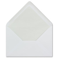 Briefumschläge in Weiß - 25 Stück - Format: 120 x 180 mm - DIN B6 - Nassklebung - mit grauem Seidenfutter - 100 g/m² - ohne Fenster - Premiumqualität GUSTAV NEUSER