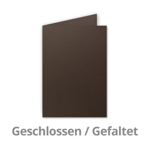 200x Falt-Karten DIN A6 in Dunkelbraun - 10,5 x 14,8 cm - Blanko - Doppel-Karten - 240 g/m²