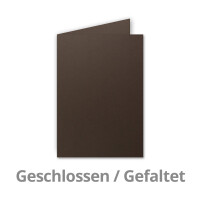 25x Falt-Karten DIN A6 in Dunkelbraun - 10,5 x 14,8 cm - Blanko - Doppel-Karten - 240 g/m²