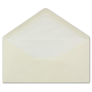 150 x DIN Lang Briefumschläge - Natur-Weiß mit weißem Seidenfutter - 11x22 cm - 120 g/m² - ideal für Einladungen, Weihnachtskarten, Glückwunschkarten aus der Serie Farbenfroh