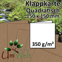 quadratische Klappkarte - Kraftpapier - 15,0 x 15,0 cm -...