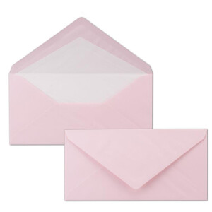 200 x DIN Lang Briefumschläge - Rosa mit weißem Seidenfutter - 11x22 cm - 80 g/m² - ideal für Einladungen, Weihnachtskarten, Glückwunschkarten aus der Serie Farbenfroh