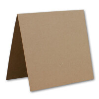 25x Vintage Kraftpapier Falt-Karten Quadratisch - 150 x 150 mm - sandbraun - Recycling - 350 g/m² blanko Bastel-Karten I UmWelt by GUSTAV NEUSER®