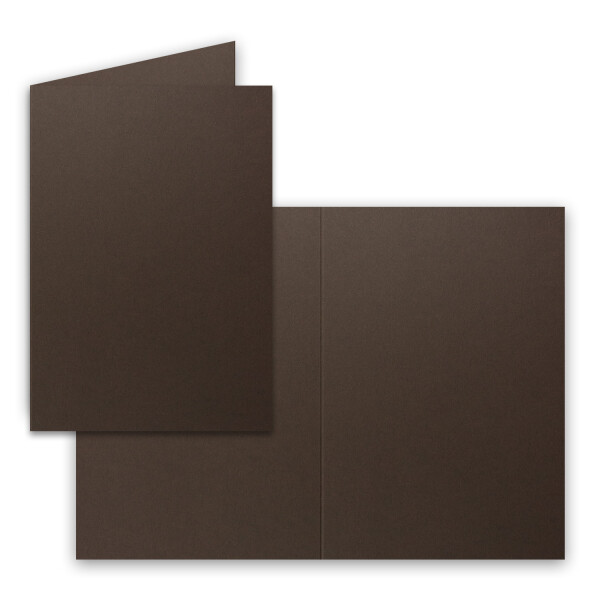 Faltkarten SET mit Brief-Umschlägen DIN A6 / C6 in Dunkelbraun - 25 Sets - 14,8 x 10,5 cm - Premium Qualität - Serie FarbenFroh