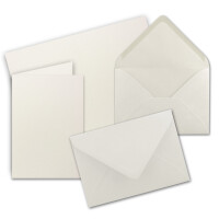 Faltkarten SET mit Brief-Umschlägen DIN A6 / C6 in Naturweiß - 100 Sets - 14,8 x 10,5 cm - Premium Qualität - Serie FarbenFroh
