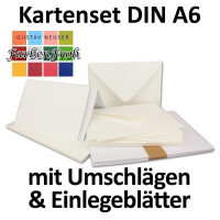 100x Faltkarten SET DIN A6/C6 mit Brief-Umschlägen in Natur-Weiß - inklusive Einleger - 14,8 x 10,5 cm - Premium Qualität - FarbenFroh